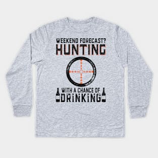 weekend forecast hunting Kids Long Sleeve T-Shirt